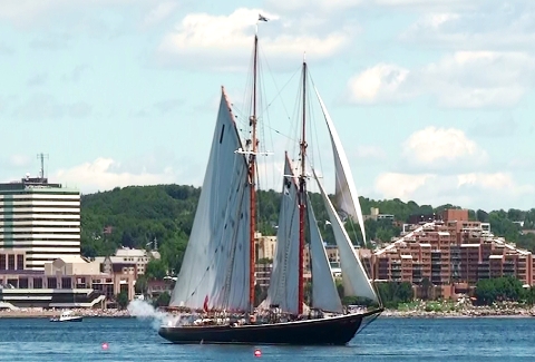 Bluenose 2 with salute 7.20.2009
