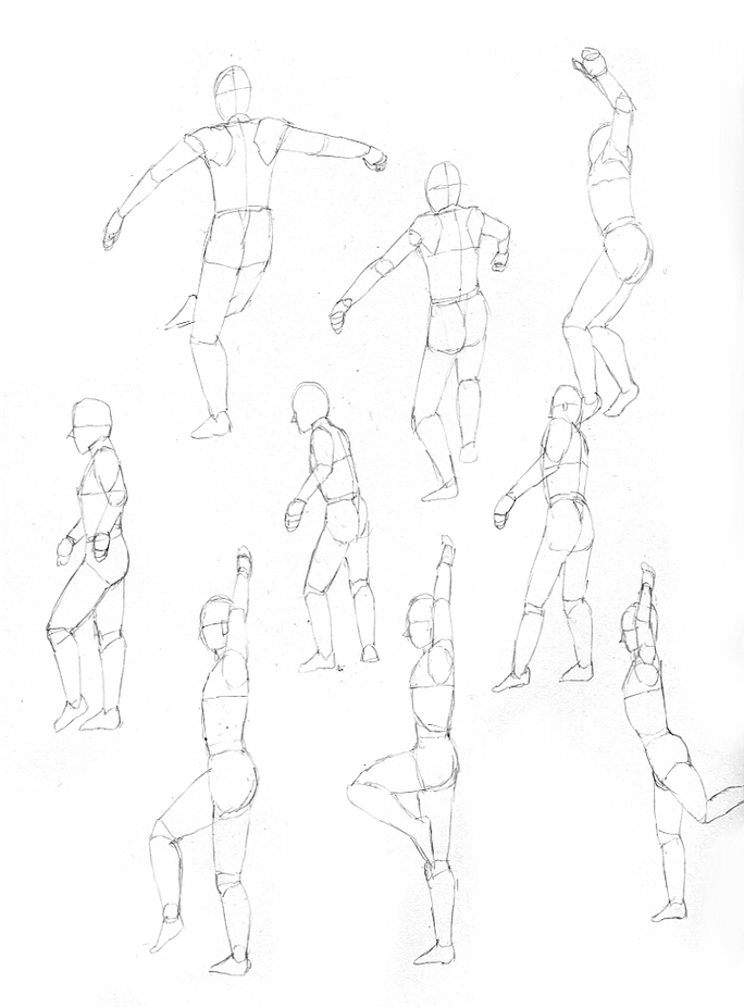絵が上手くなるために色々な物を描くためのブログ ポーズ集を見て男性の体を描く練習 その１３