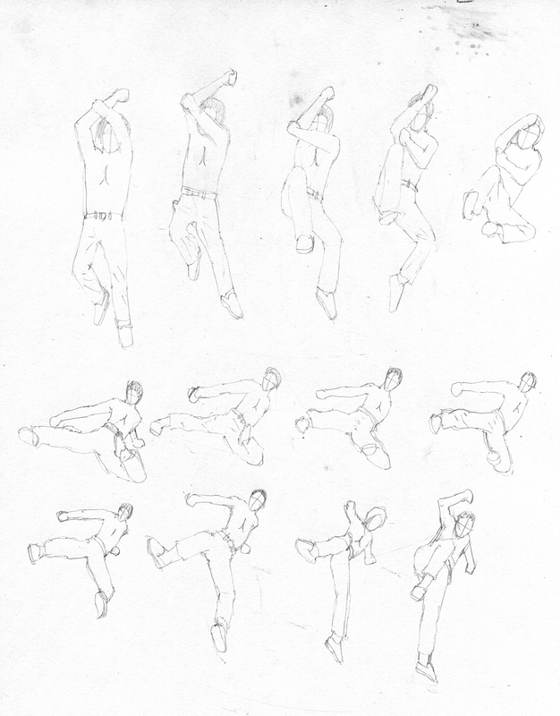 ポーズ集を見つつ 飛び蹴りを描く練習を行う ミリタリーな人 物 他の色々な物を描くためのブログ
