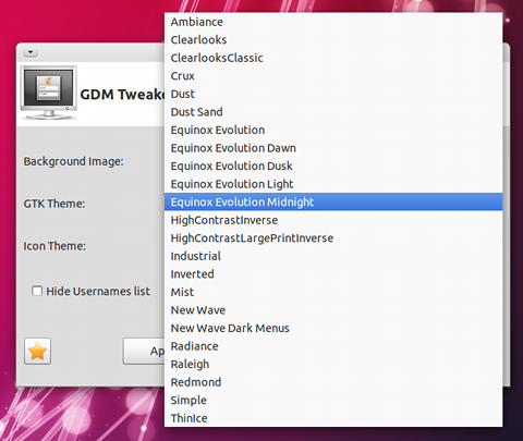 GDM Tweaker Ubuntu ログイン 背景画像とテーマの変更