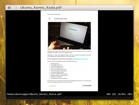 zathura Ubuntu PDFビューア 軽い